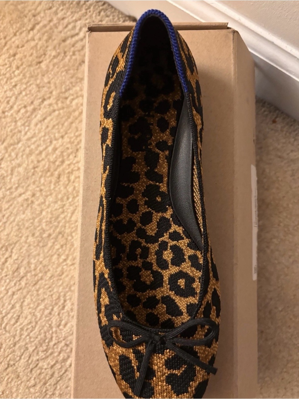 Rothy's Leopard-Print Ballet Flat in Black and Brown - Picture 3 of 4